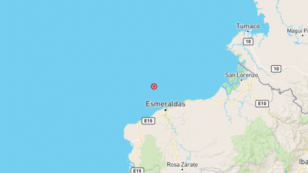 El epicentro del sismo fue a 30.8 km de la provincia de Esmeraldas, en la costa de Ecuador.