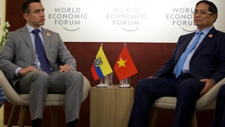 El presidente Daniel Noboa se reunió con el primer ministro de Vietnam, Pham Minh Chinh, en China.
