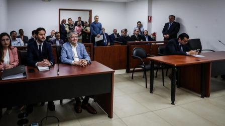 Guillermo Lasso, expresidente de Ecuador, asistió al Complejo Judicial norte este jueves 26 de junio del 2025 con exfuncionarios de su Gobierno.