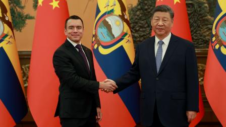 El presidente Daniel Noboa y su homólogo Xi Jinping mantuvieron un encuentro junto a sus delegaciones.