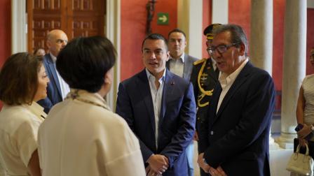 El presidente de Ecuador se reunió en España con empresarios.