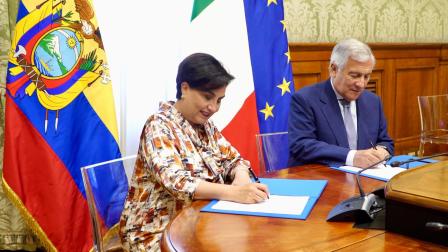 La canciller de Ecuador, Gabriela Sommerfeld y su homólogo italiano, Antonio Tajani, mantuvieron una reunión de trabajo sobre seguridad, movilidad humana e inversión.