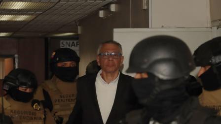 Jorge Glas asistió a la audiencia de juicio en el caso Reconstrucción de Manabí, el lunes 30 de junio del 2025, en la Corte Nacional de Justicia.Fotos :API / Rolando Enríquez