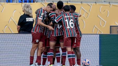 Los jugadores de Fluminense celebraron un gol en el triunfo ante Al Hilal en Orlando, Florida, por el Mundial de clubes.