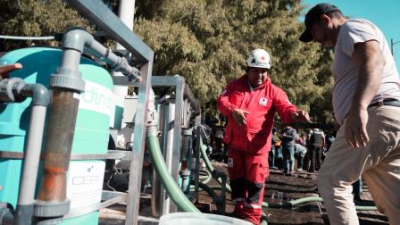 Este martes 15 de julio se instalaron tres plantas potabilizadoras de agua en el sector de Nueva Aurora, en el sur de Quito.