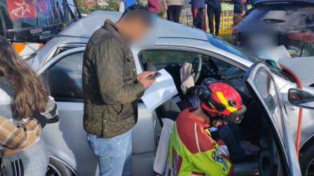 Siete personas resultaron heridas en un siniestro de tránsito en Machachi.
