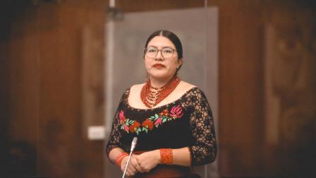 Carmen Tiupul es una de las asambleístas que fue separada de Pachakutik en el congreso de la Conaie por apoyar al Gobierno de Noboa.