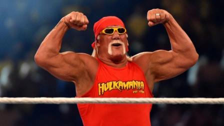 Hulk Hogan en el ring de la WWE previo a su enfrentamiento.
