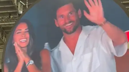 Messi y Antonella presenciaron el concierto de Cold Play en Miami.