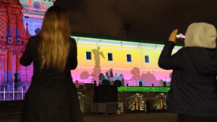 Festival Mapping por el aniversario del Primer Grito de la Independencia en el centro histórico.