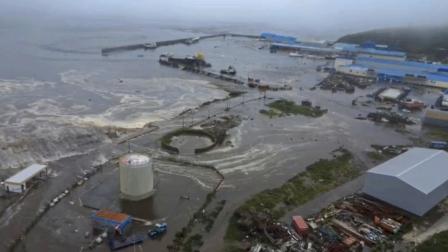 Un área inundada en Severo-Kurilsk, región de Sajalín, en Rusia, el 30 de julio de 2025, después del terremoto de magnitud 8,8