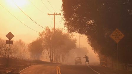 Una de las imágens que circuló en redes sociales sobre el incendio en Los Ángeles