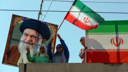 Una manifestación de solidaridad con el pueblo Iraní en Beirut.