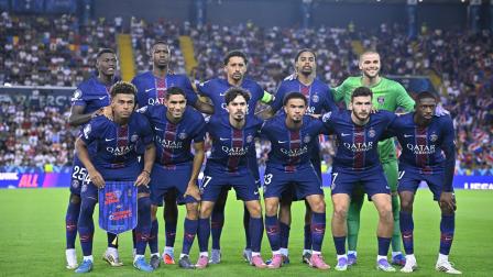 El PSG y su once inicial para el partido de la Supercopa Europea ante Tottenham, en Italia.