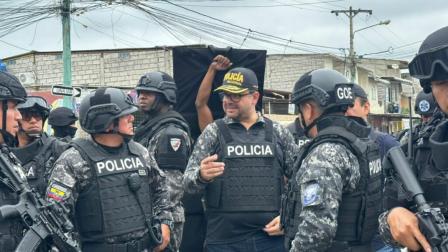 El ministro del Interior, John Reimberg, participó en un operativo desplegado en Guayas el viernes 15 de agosto del 2025