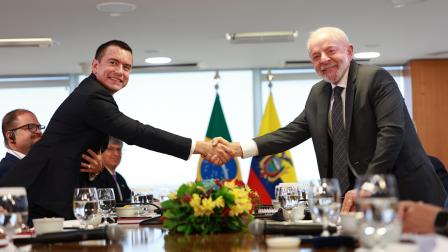 El presidente Daniel Noboa se reunió con su homólogo de Brasil Lula da Silva.