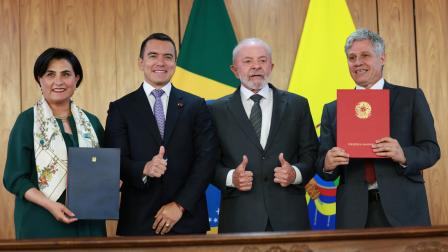 Los Gobiernos de Ecuador y Brasil firmaron tres memorandos de entendimiento como parte de la reunión que mantuvieron este lunes 18 de agosto.