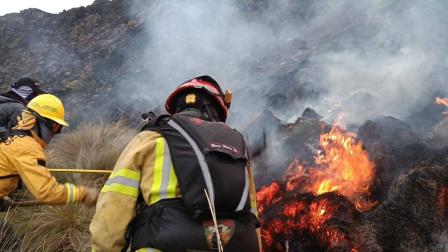 Hay 130 personas trabajando en el incendio forestal en el Parque Nacional Cotacachi Cayapas en Imbabura.