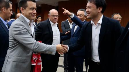 La reunión con empresarios fue la primera actividad que cumplió el presidente Noboa en su visita a Japón.