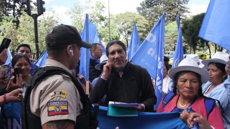 Yaku Pérez, acude a la Fiscalía General para interponer una demanda penal en contra de Daniel Noboa y Lavinia Valbonesi por tráfico de influencias y cohecho.