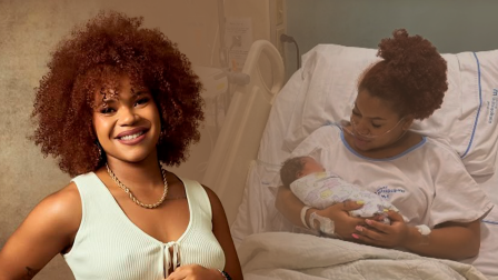 La pesista ecuatoriana Angie Palacios se convirtió en madre de una niña.