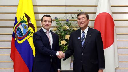 Daniel Noboa, mantuvo un encuentro amistoso con Shigeru Ishiba, primer ministro de Japón