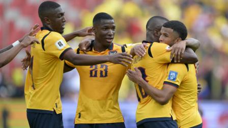 Los jugadores celebran el gol ante Venezuela el pasado 21 de marzo del 2025.