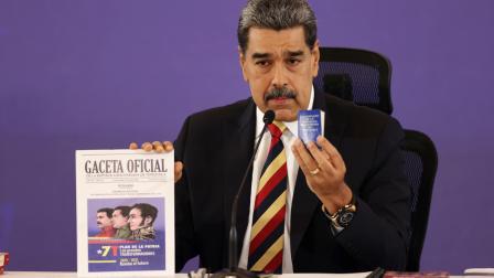 Nicolás Maduro denunció el despliegue de barcos militares de Estados Unidos, este lunes 1 de septiembre del 2025, durante una rueda de prensa en Caracas, Venezuela